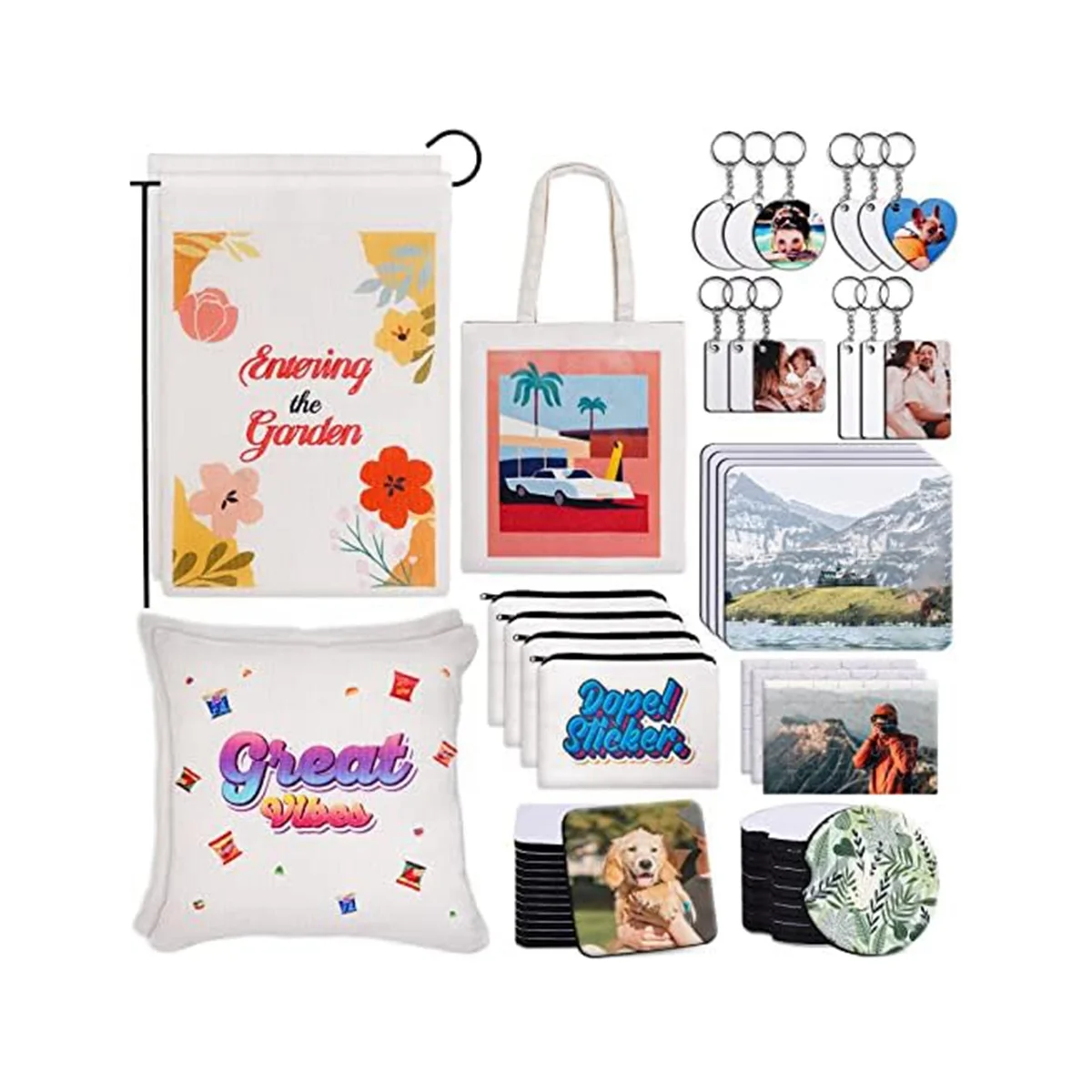 76Pcs Sublimation Blanks Products,DIY MDF Sublimation Keychain Blanks with Metal Chain,For Custom Design Work,Gifts 
76Pcs Sublimation Blanks Products,DIY MDF Sublimation Keychain Blanks with Metal Chain,For Custom Design Work,Gifts