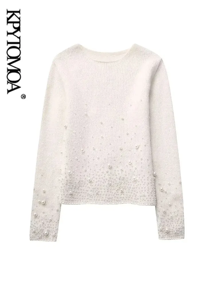 KPYTOMOA-Women's Faux Pearls Knit Sweater, O Neck, Long Sleeve Female Pullovers, Chic Tops, Fashion
KPYTOMOA-Women's Faux Pearls Knit Sweater, O Neck, Long Sleeve Female Pullovers, Chic Tops, Fashion