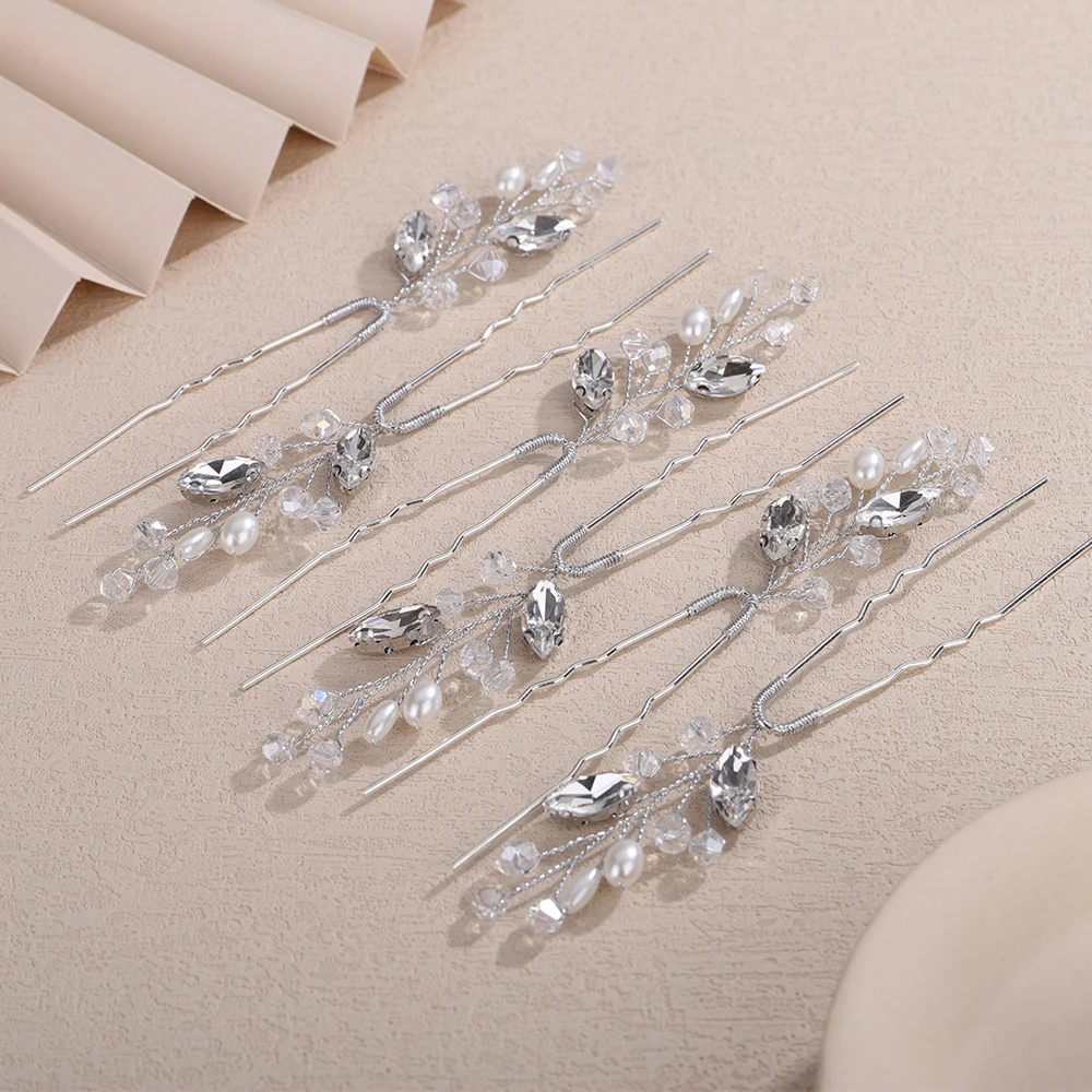 6PCS Crystal Wedding Hair Accessories Pearl Rhinestone Hair Pins for Women Bridal Headpiece 10Color Bride Party Hairpins Jewelry 14 Sc825152fa2c144dfbc36f3dfbf7ab9aa5