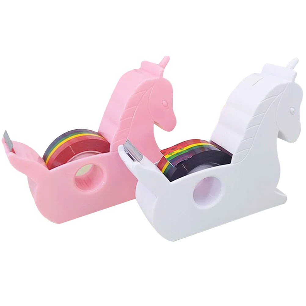 

2Pcs Adorable Tape Dispenser Small Tape Home Office Tape Cutting Tool Unicorn Tape Dispenser