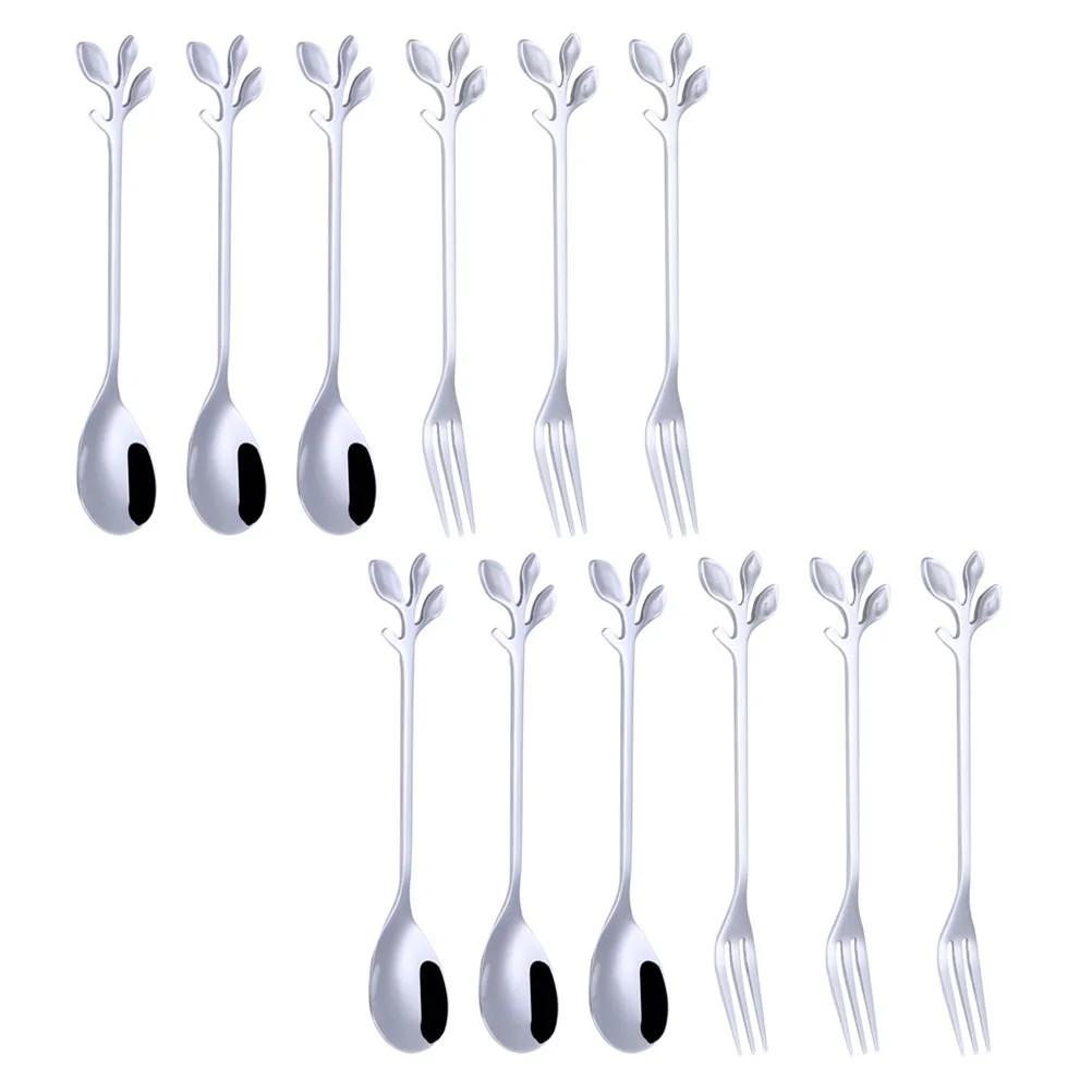 Dessert Spoons And Fork Set Stainless Steel Mixing Spoon Cake Forks Coffee Mixing Spoon Fruit Fork Leaf Spoon
Dessert Spoons And Fork Set Stainless Steel Mixing Spoon Cake Forks Coffee Mixing Spoon Fruit Fork Leaf Spoon