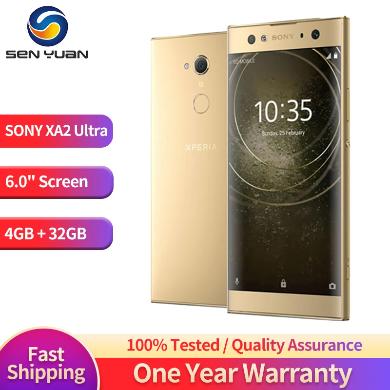 

Original Unlocked Sony Xperia XA2 Ultra 4G LTE Smartphone Android Octa Core RAM 4GB ROM 32GB 6.0" 23MP Camera Cell Mobile phone