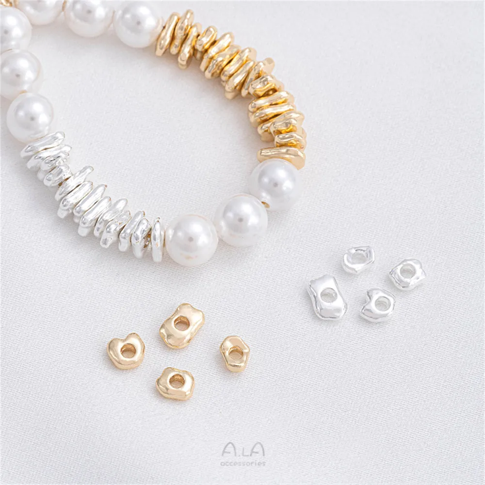 14K Gold Filled Plated Brass Shaped Spacer Gold Silver Handmade DIY String Bracelet Necklace Jewelry Spacer Bead Accessories 
14K Gold Filled Plated Brass Shaped Spacer Gold Silver Handmade DIY String Bracelet Necklace Jewelry Spacer Bead Accessories