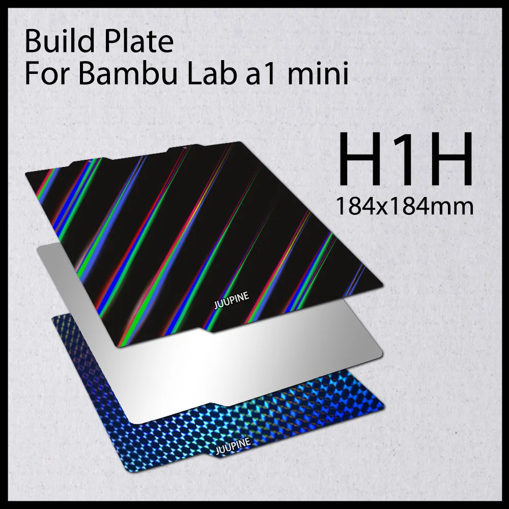 Juupine H1H For Bambu Lab A1 Mini Build Plate 180x180 Steel Sheet Double Sided Phantom Light Beam Plate for Bambulab A1 Mini
Juupine H1H For Bambu Lab A1 Mini Build Plate 180x180 Steel Sheet Double Sided Phantom Light Beam Plate for Bambulab A1 Mini
