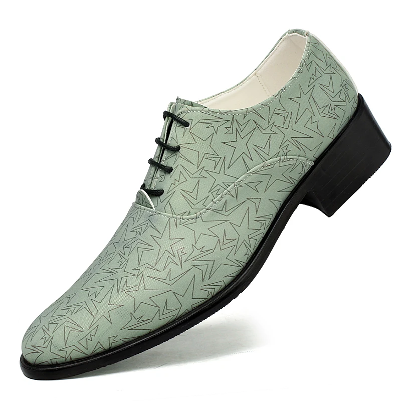 

Мужские классические туфли зеленого и белого цвета, новые модные деловые туфли, свадебные туфли на плоской подошве, Повседневные Вечерние искусственные Туфли-оксфорды с острым носком