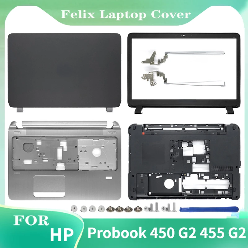 

NEW For HP Probook 450 G2 455 G2 Laptop LCD Back Cover/Front Bezel/Hinges/Palmrest/Bottom Case 768123-001 AP15A000100 Upper Case