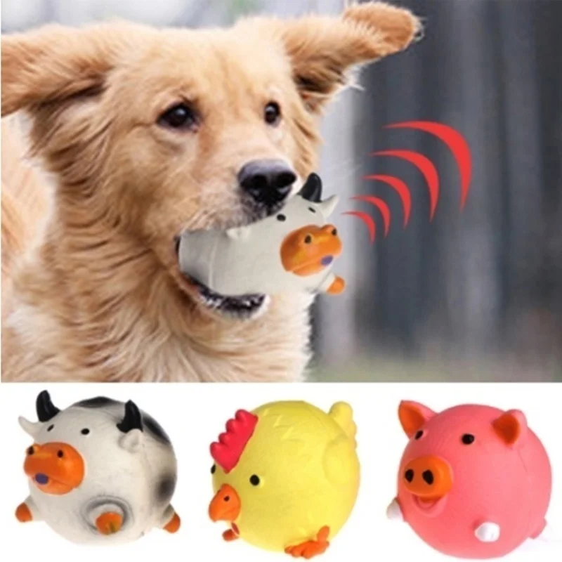 

Pet Dog Vocal Toy Cute Latex Toys Make Sounds Small Animals Spherical Pet Toys Dog Teeth Grinding and Cleaning Toys