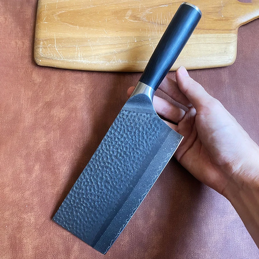 

Нож для нарезки ручной работы, лезвие 18 см из дамасской стали, шеф-повара, мясницкий нож Longquan, кухонные ножи с деревянной ручкой, профессиональные инструменты для готовки
