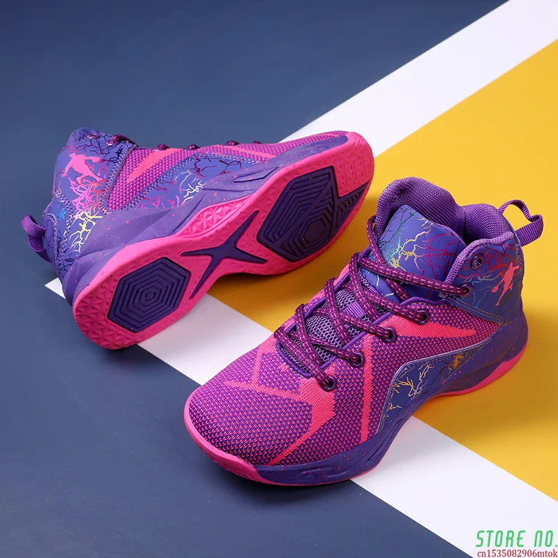 

Детские баскетбольные кроссовки для мальчиков и девочек, повседневная Молодежная нескользящая обувь, дышащие, для тенниса, школьная обувь, 2022