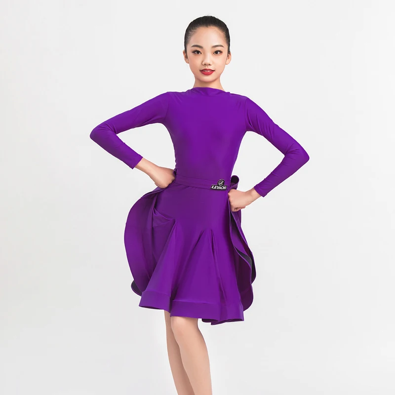2023 Latin Dance Dress For Girls Long-Sleeved Purple Split Skirts Suit Chacha Rumba Tango Latin Competition Clothing DQS9219
2023 Latin Dance Dress For Girls Long-Sleeved Purple Split Skirts Suit Chacha Rumba Tango Latin Competition Clothing DQS9219