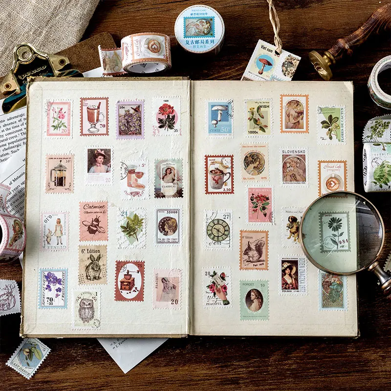 Various Vintage Pattern Imitate Stamps Stickers On Roll Art Notebook Hand Account Letters Sealing Sticker Aesthetic Scrapbooking
Various Vintage Pattern Imitate Stamps Stickers On Roll Art Notebook Hand Account Letters Sealing Sticker Aesthetic Scrapbooking