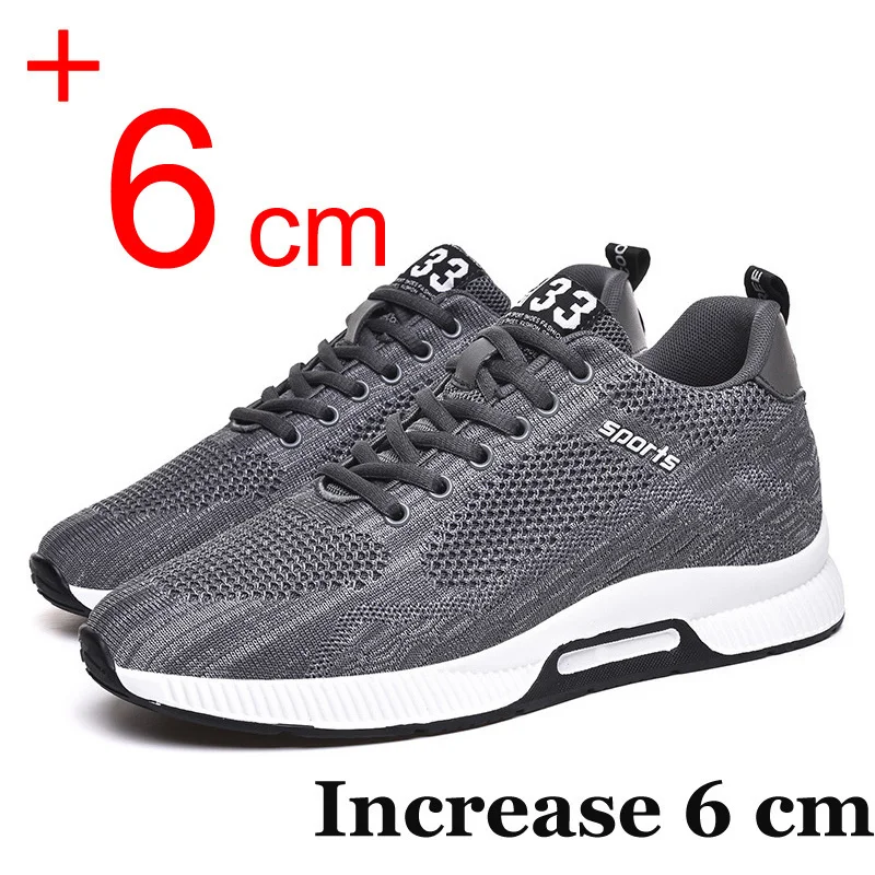 

Men Increase Insole 6CM Sports Casual Height Shoes Sneakers Elevator Shoes Hidden Heels Breathable Heightening Shoes For Men