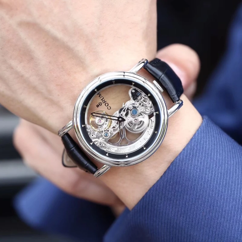 42mm diameter towering bubble shaped high hardness mineral mirror thickness 8mm hollow tourbillon mechanical watch
42mm diameter towering bubble shaped high hardness mineral mirror thickness 8mm hollow tourbillon mechanical watch