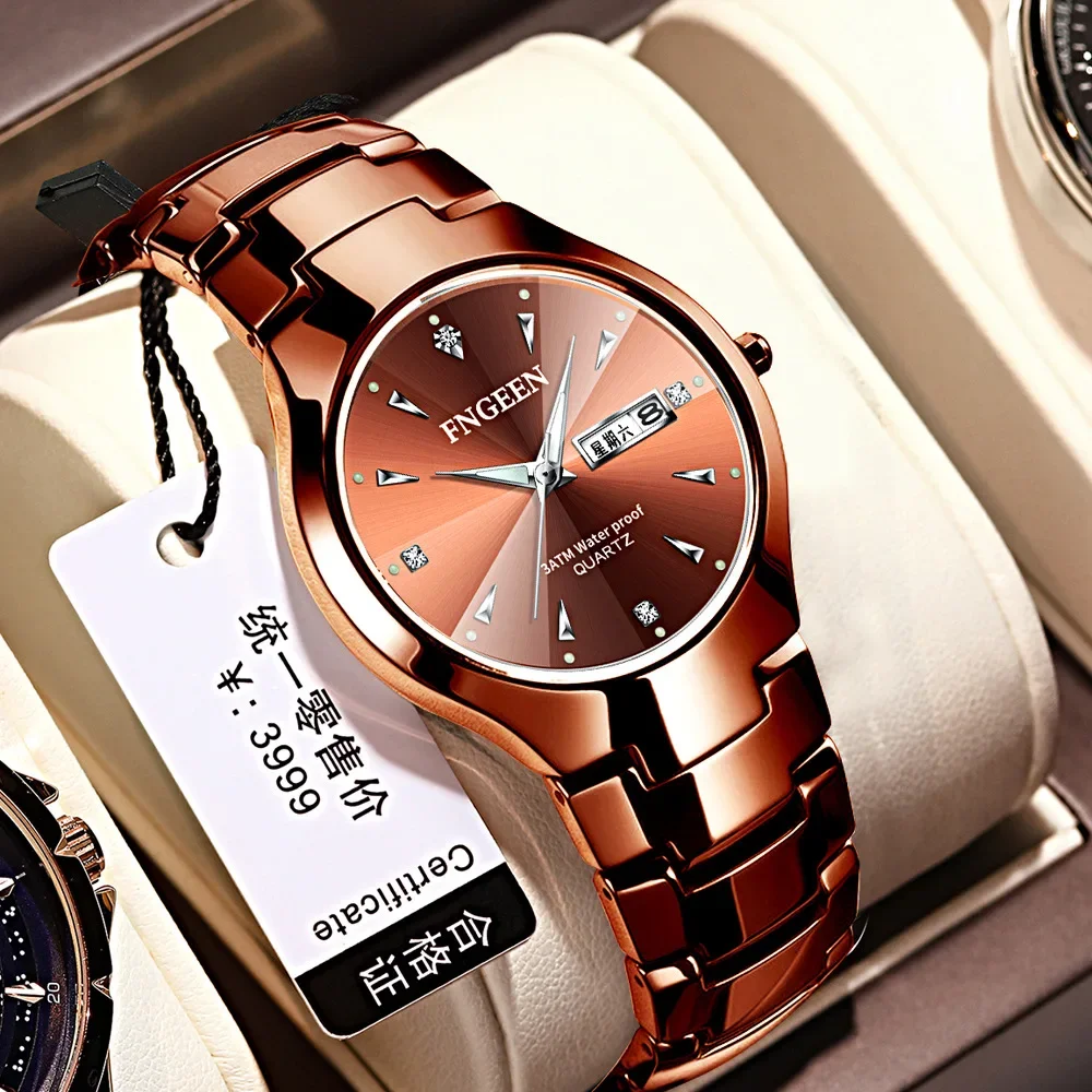 

Binbang 5808 Korean Edition Simple and Fashionable Tungsten Steel Watch Couple Waterproof Ultra thin Quartz Watch