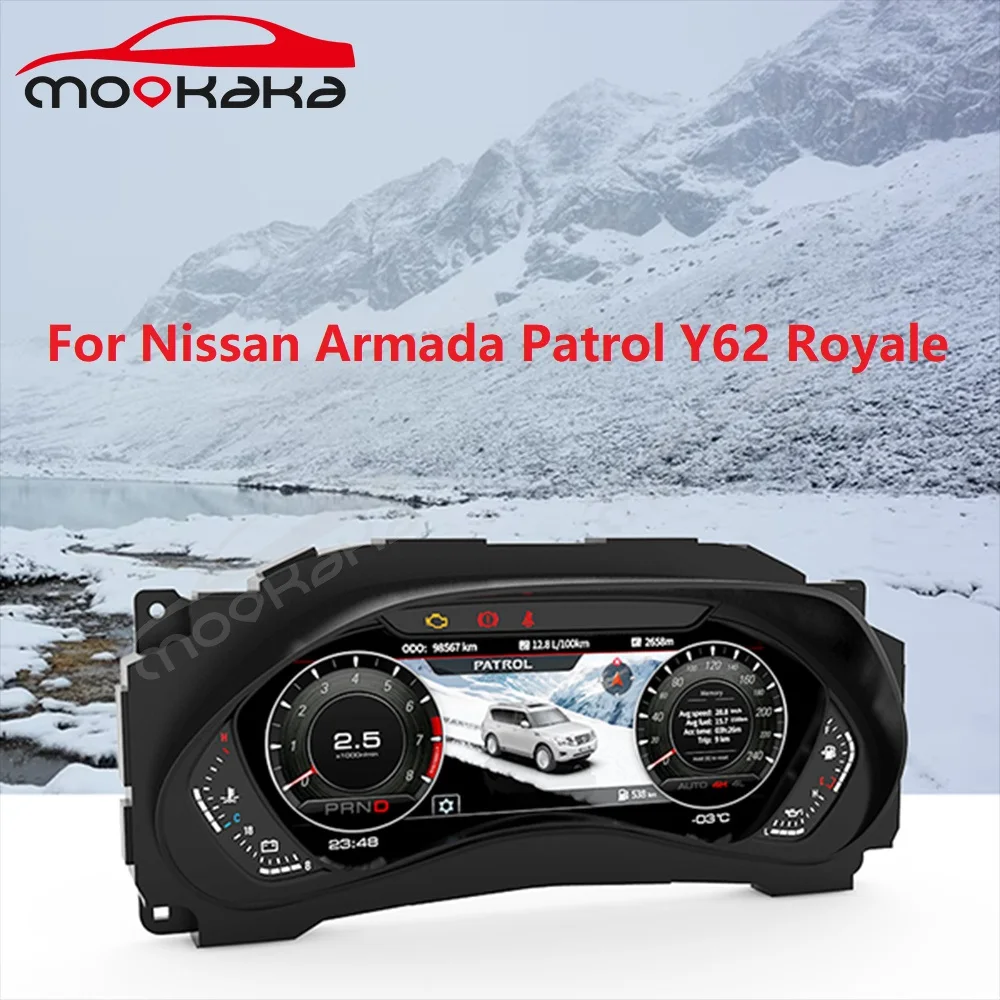 For Nissan Armada Patrol Y62 Car Dashboard Royale LCD Instrument Cluster Panel Modified Auto Upgraded Speedometer Board Radio
For Nissan Armada Patrol Y62 Car Dashboard Royale LCD Instrument Cluster Panel Modified Auto Upgraded Speedometer Board Radio