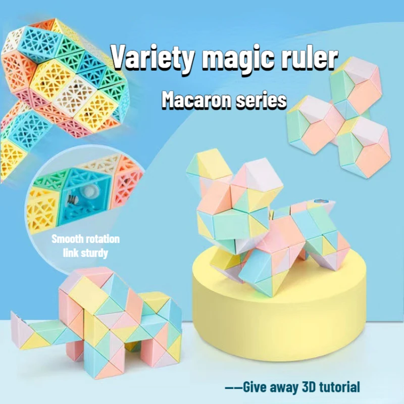 

Magic Snake Ruler Puzzle 24 36 48 60 72 Segments Stress Reliever Toys Twist Folding Educational Toy Kids Child Fidget Toys Cube