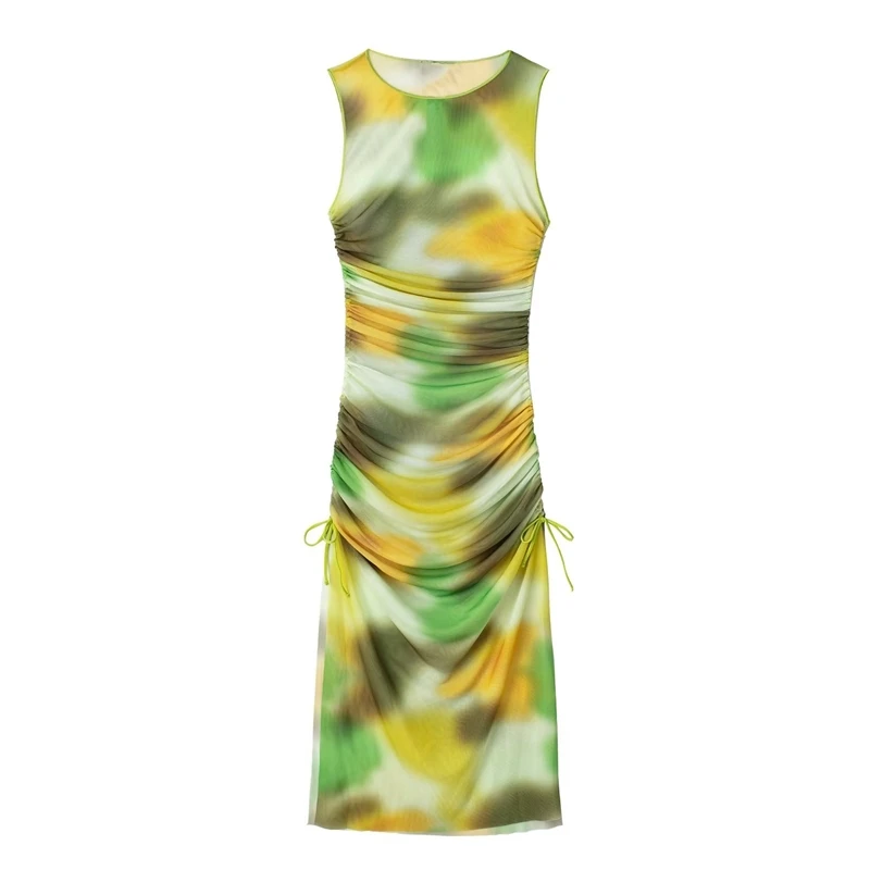 Summer New Fashion Print Drawstring Folds Tulle Dress Sexy Package Hip Slim Fit Slit dress's
Summer New Fashion Print Drawstring Folds Tulle Dress Sexy Package Hip Slim Fit Slit dress's
