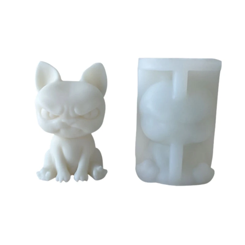 

E0BF Cartoon Angry Dog Scented Candles Mold for Handcrafted Gift Birthdays Resin Mold