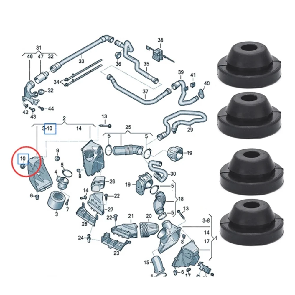 4Pc Air Filter Buffer Rubber Cover Mount 036129689B for Beetle 2002-2016 for golf Passat for Audi A3 A6 2005-2011 Skoda
4Pc Air Filter Buffer Rubber Cover Mount 036129689B for Beetle 2002-2016 for golf Passat for Audi A3 A6 2005-2011 Skoda