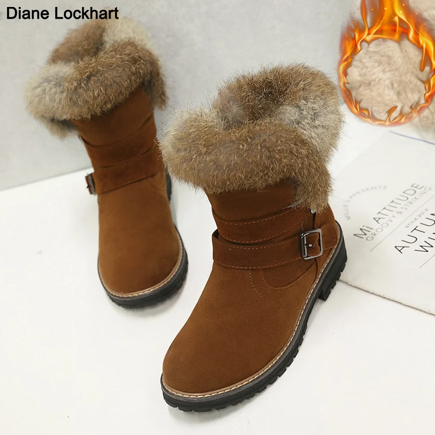 

Winter Women Plush Warm Snow Boots Casual Platform Botties New Matte Flock Fur Chelsea Ankle Boots Ladies Shoes Padded Boot Girl