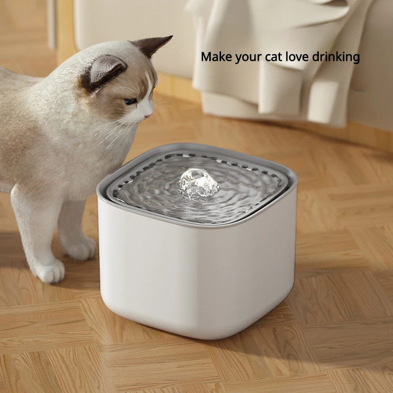 

Питьевой фонтан для кошек, автоматический диспенсер для воды большой емкости с фильтрующим фильтром, бесшумный USB-фильтр, 3 л