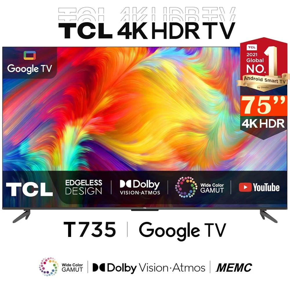 TCL 75‘’ P79B 4K Ultra HD HDR Smart TV with Google, Dolby Vision, HDR10, AirPlay2, Dolby Atmos, Built-in Receiver
TCL 75‘’ P79B 4K Ultra HD HDR Smart TV with Google, Dolby Vision, HDR10, AirPlay2, Dolby Atmos, Built-in Receiver