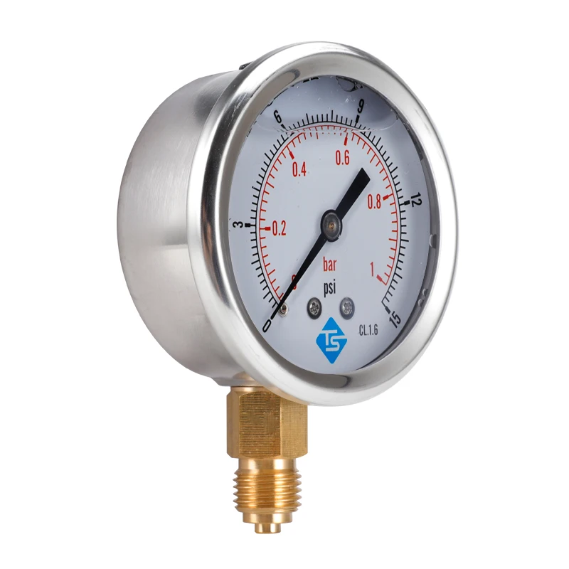 

TS Low Pressure Pressure Gauge 0-1Bar 0- 15PSI 1/4 inch 68mm Dial Hydraulic Water Pressure Gauge Manometer Measuring Tool