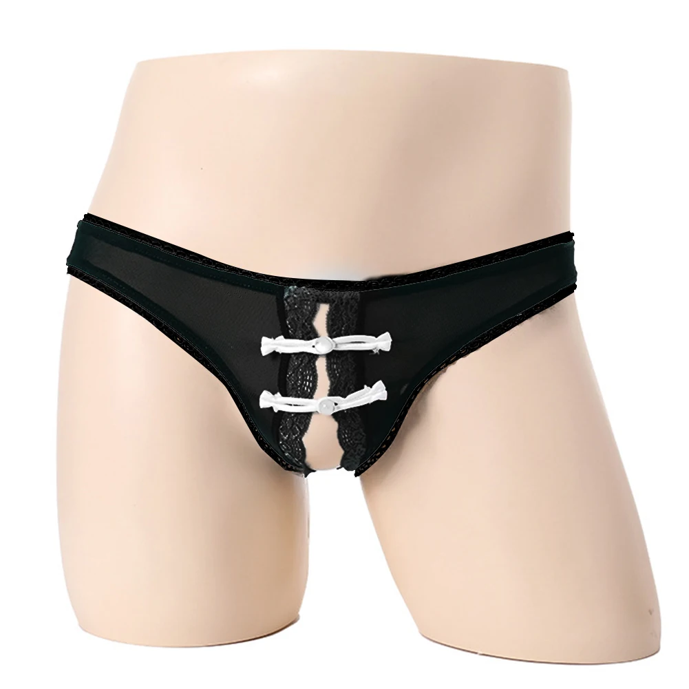 

Сексуальные мужские ультратонкие сетчатые прозрачные трусы, ажурные трусики с вырезами, эротическое нижнее белье с китайской кнопкой