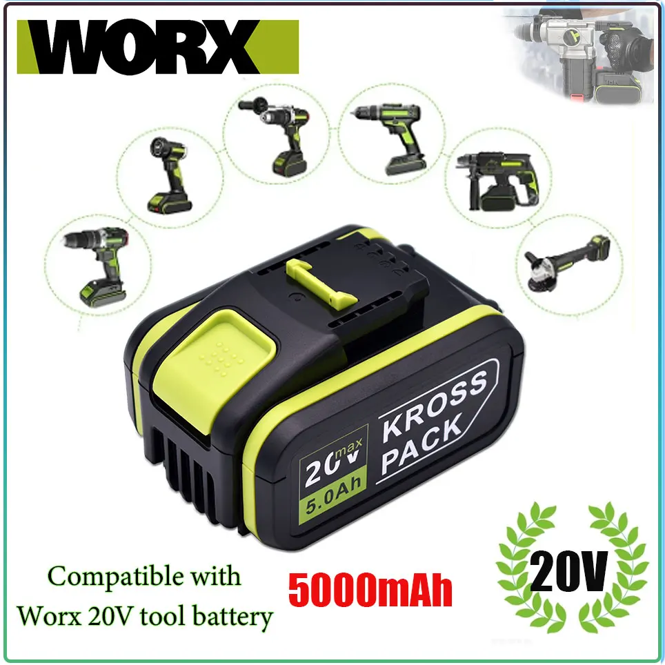 Worx 20V 5.0Ah литий-ионная сменная аккумуляторная батарея для Worx WA3551 WA3553 WX390 WX176 WX550 WX386 WX373 WX290 WX800 WU268
Worx 20V 5.0Ah литий-ионная сменная аккумуляторная батарея для Worx WA3551 WA3553 WX390 WX176 WX550 WX386 WX373 WX290 WX800 WU268