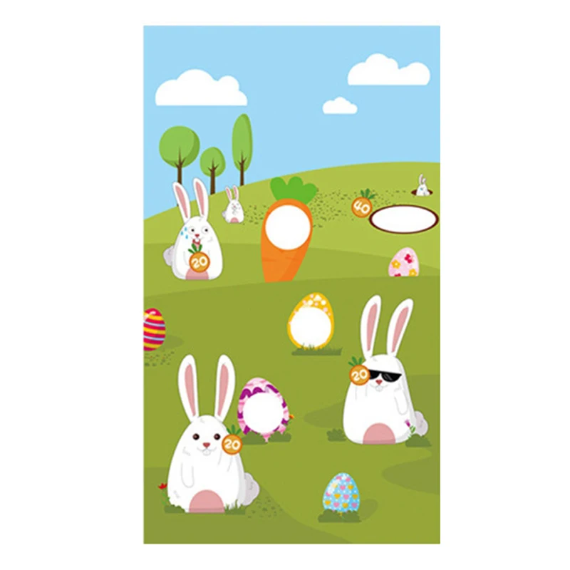 

Easter Toss Game Flag Easter Day Rabbit Toss Flag Bunny Themed Banner Bean Bag Toss Banner Carnival Kid Toy A