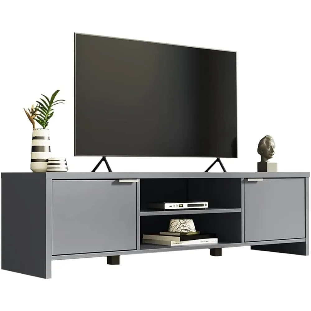 

TV Stand Cabinet With Storage Space and Cable Management Modern Furniture Home Wooden TV Table Unit for TVs Up to 65 Inches Room