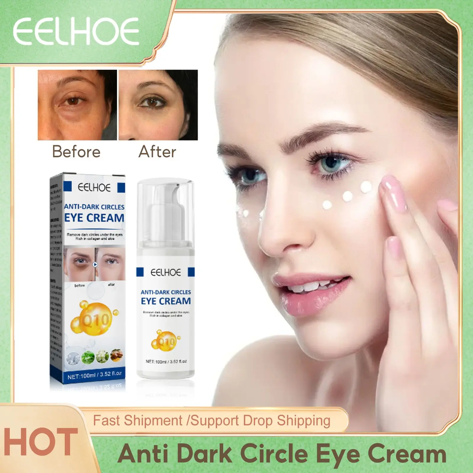 100ml Anti Dark Circle Eye Cream Improve Eye Bags Remove Puffiness Against Fine Lines Brightening Moisturizing Firming Eye Cream
100ml Anti Dark Circle Eye Cream Improve Eye Bags Remove Puffiness Against Fine Lines Brightening Moisturizing Firming Eye Cream