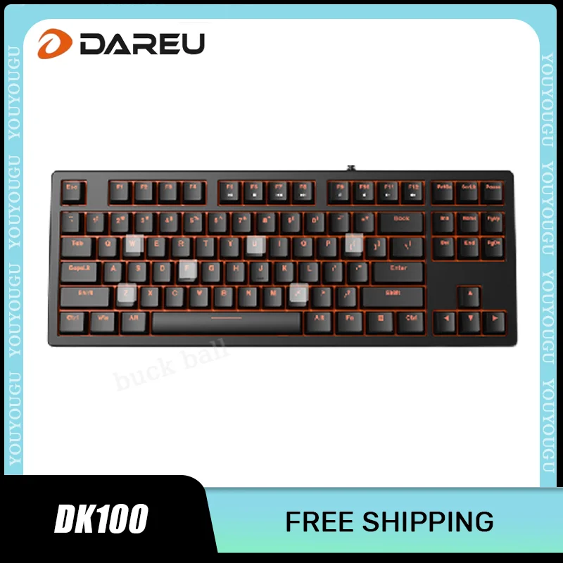 

Dareu DK100 Wired Mechanical Keyboard Gaming Keyboards 87 Key USB Gasket Customize Light Weight ABS For PC Office Gamer Keyboard