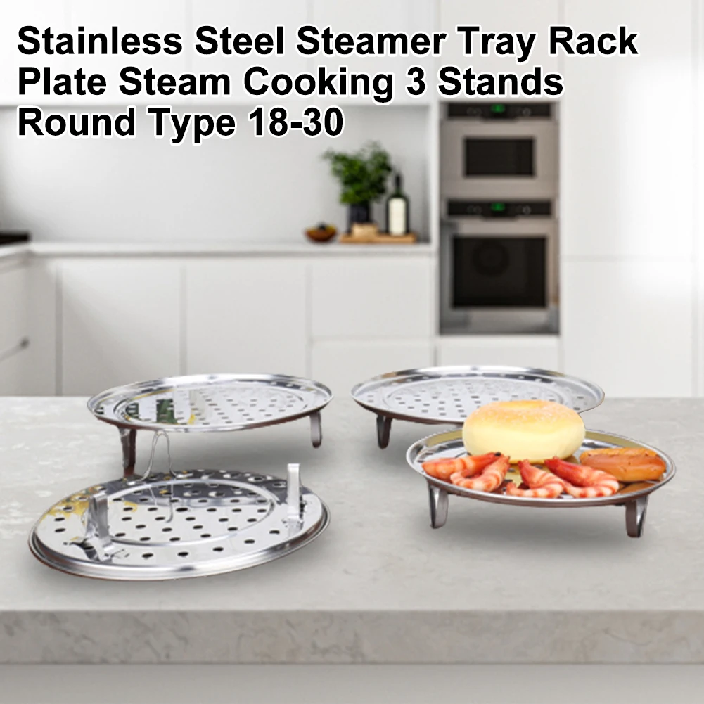 Stainless Steel Steamer Tray Rack Plate Steam Cooking 3 Stands Round Type 18-30 Multipurpose Steamed Slices With Feet
Stainless Steel Steamer Tray Rack Plate Steam Cooking 3 Stands Round Type 18-30 Multipurpose Steamed Slices With Feet
