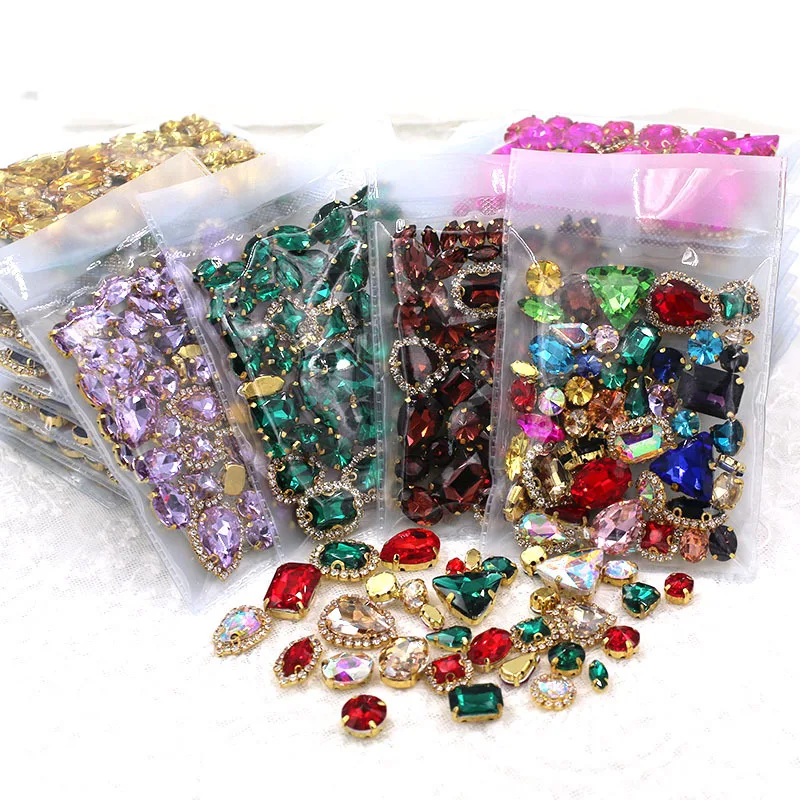 50pcs/Bag Shiny Colored Mixed Shape Sew on Glass Rhinestone Gold Claw Crystal Buckle Diy Wedding Decoration Clothes/Shoe/Dress
50pcs/Bag Shiny Colored Mixed Shape Sew on Glass Rhinestone Gold Claw Crystal Buckle Diy Wedding Decoration Clothes/Shoe/Dress
