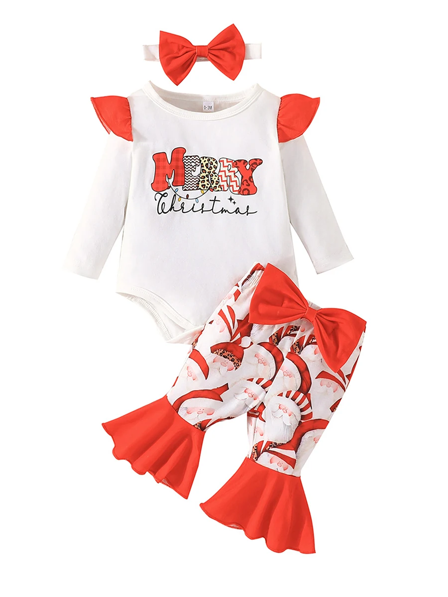 Baby Girls 3PCS Pants Sets Long Sleeve Letter Print Romper Flared Pants Headband Sets
Baby Girls 3PCS Pants Sets Long Sleeve Letter Print Romper Flared Pants Headband Sets