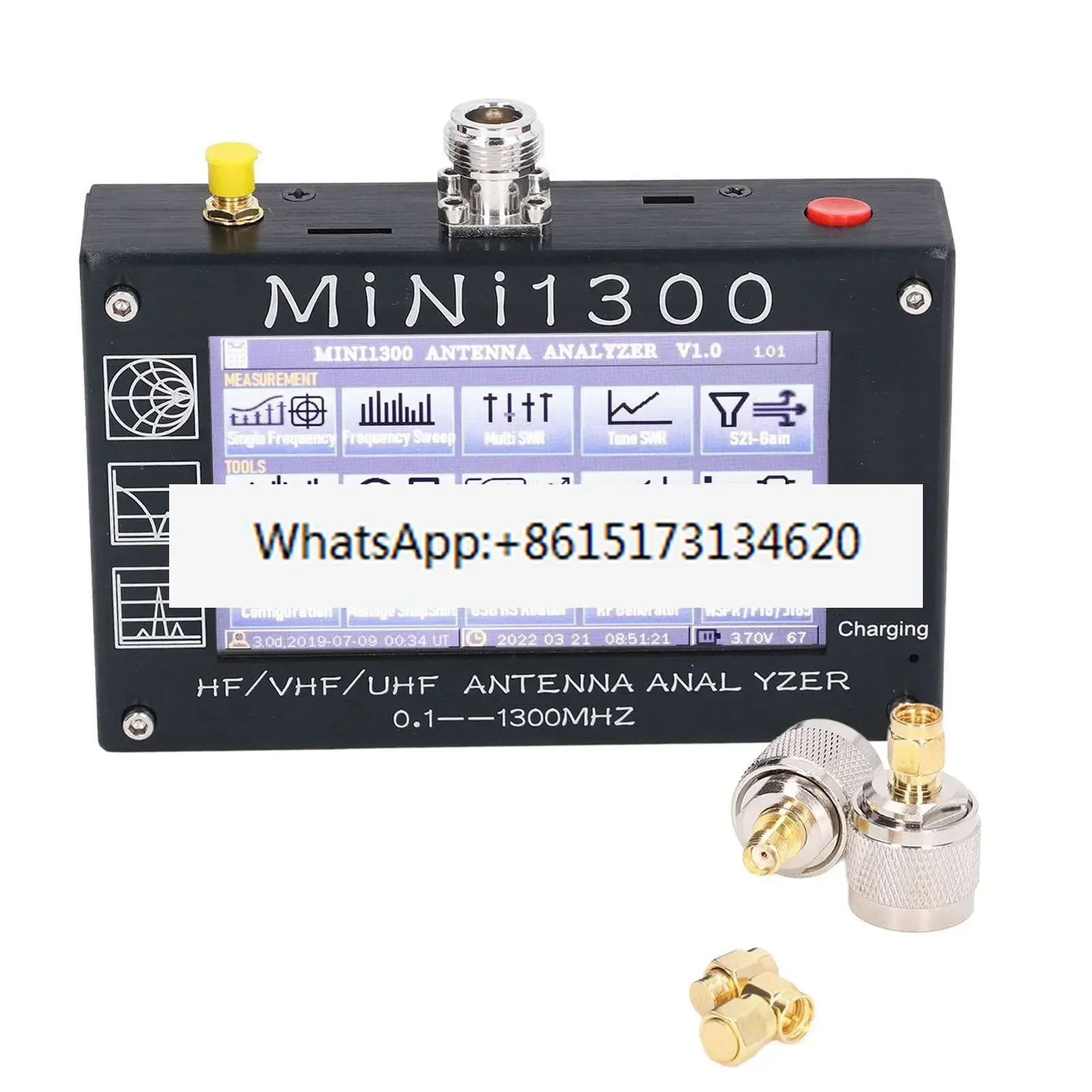 

0,1-1300 МГц Полнодиапазонный сенсорный экран, 4,3 дюйма, сетевой анализатор вектора, VNA Mini1300