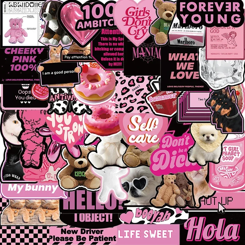 10/30/55PCS Cute Black Pink Word Decoration Scrapbooking PVC Sticker Aesthetic Children's Stationery School Supplies for Kids
10/30/55PCS Cute Black Pink Word Decoration Scrapbooking PVC Sticker Aesthetic Children's Stationery School Supplies for Kids