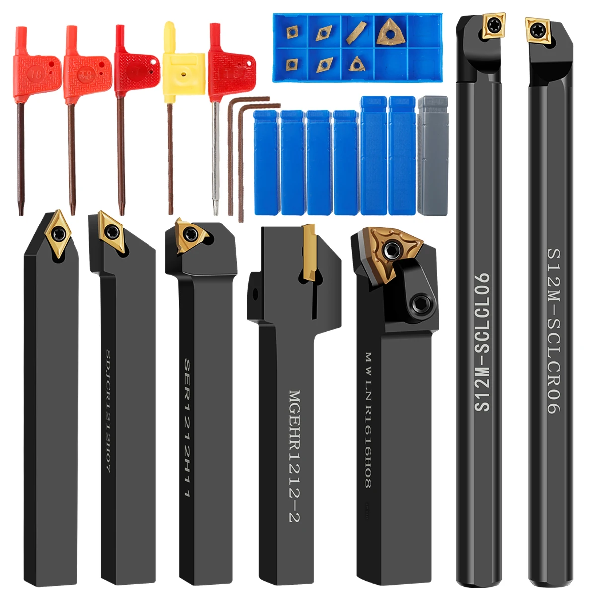 21Pcs Lathe Turning Tool Professional Carbide Turning Tool Holder Set Sturdy Metal Lathe Tools Holder Wrench Turning Inserts
21Pcs Lathe Turning Tool Professional Carbide Turning Tool Holder Set Sturdy Metal Lathe Tools Holder Wrench Turning Inserts