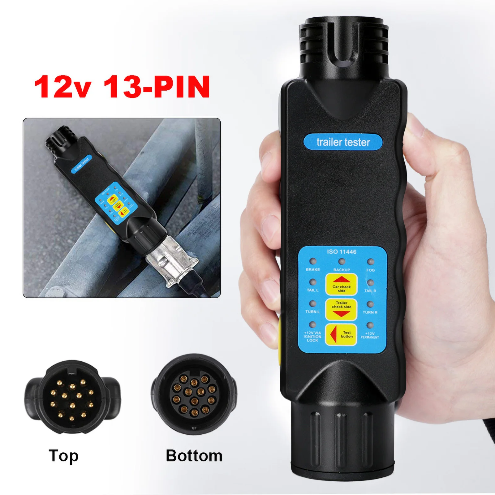 13 Pin Caravan Towing Tow Bar Light Wiring Tester 12V Trailer Socket Tester Towbar Plug Socket Diagnostic Tools Accessories 
13 Pin Caravan Towing Tow Bar Light Wiring Tester 12V Trailer Socket Tester Towbar Plug Socket Diagnostic Tools Accessories