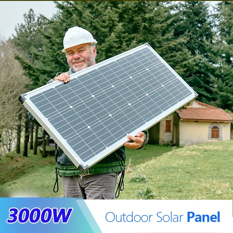 Solar Panel 1000W 2000W 3000W 18VHigh Efficiency Rigid Waterproof Power Bank Glass Charging Outdoor Solar Cells For Home Camping
Solar Panel 1000W 2000W 3000W 18VHigh Efficiency Rigid Waterproof Power Bank Glass Charging Outdoor Solar Cells For Home Camping