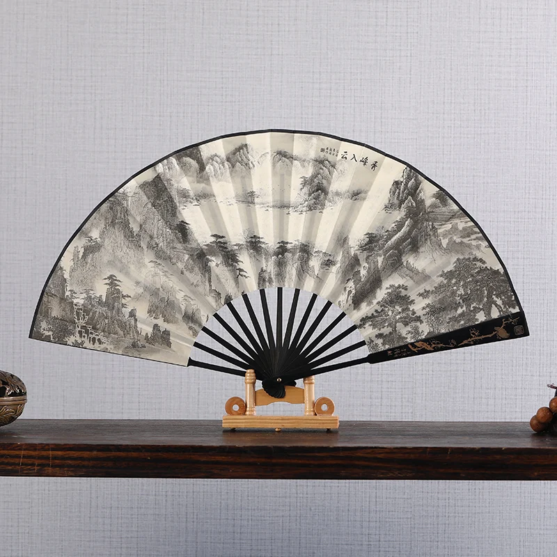 Chinese Style Outdoor Decorative Folding Fan for Men, 10 Inch Silk Cloth, Thickened Durable Gift, Home Daily Use Manual Fan 
Chinese Style Outdoor Decorative Folding Fan for Men, 10 Inch Silk Cloth, Thickened Durable Gift, Home Daily Use Manual Fan