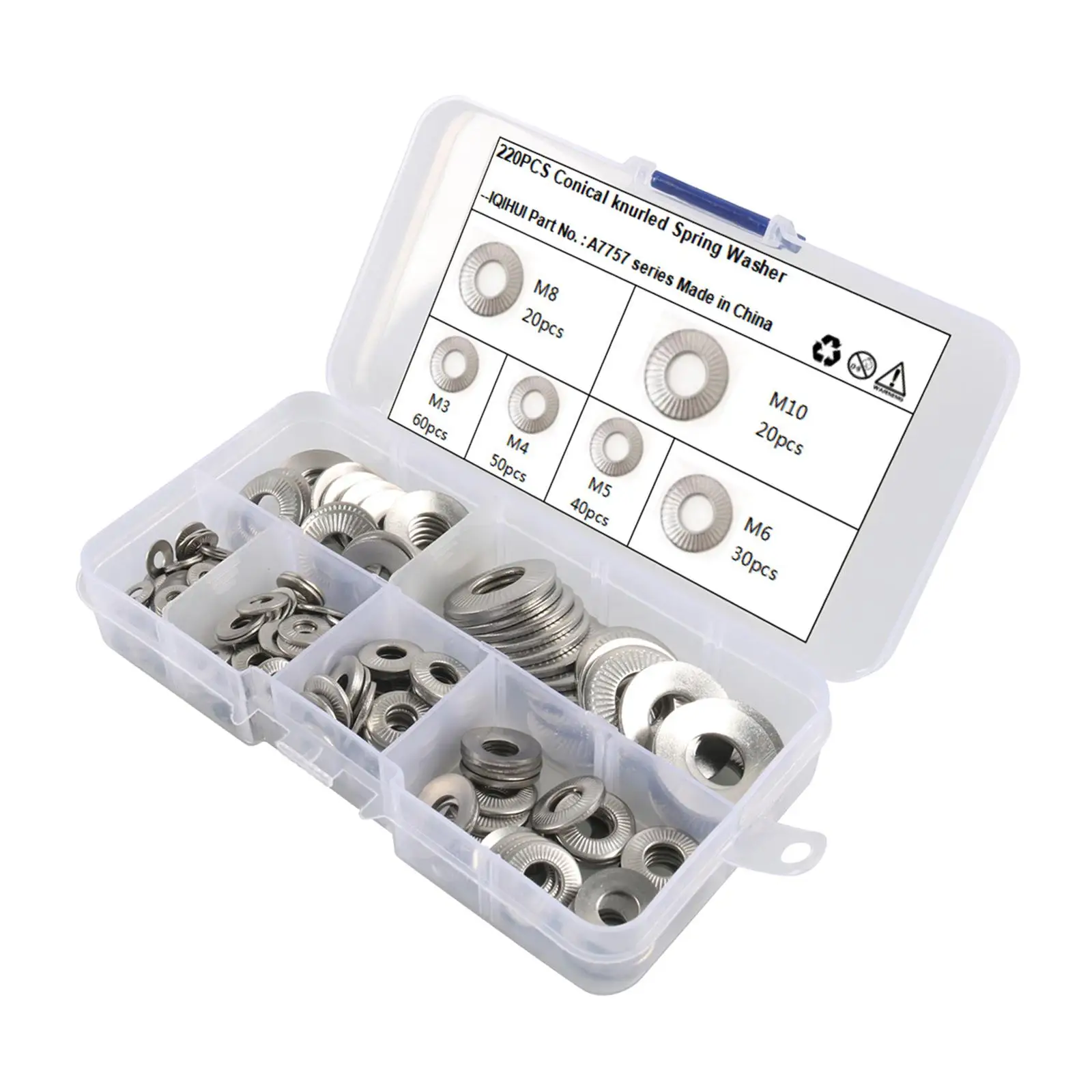 220Pcs Stainless Steel Hardware Assortment Kit 6 Size M3 M4 M5 M6 M8 M10 for Industrial and Mechanical Electronics Automotive 
220Pcs Stainless Steel Hardware Assortment Kit 6 Size M3 M4 M5 M6 M8 M10 for Industrial and Mechanical Electronics Automotive
