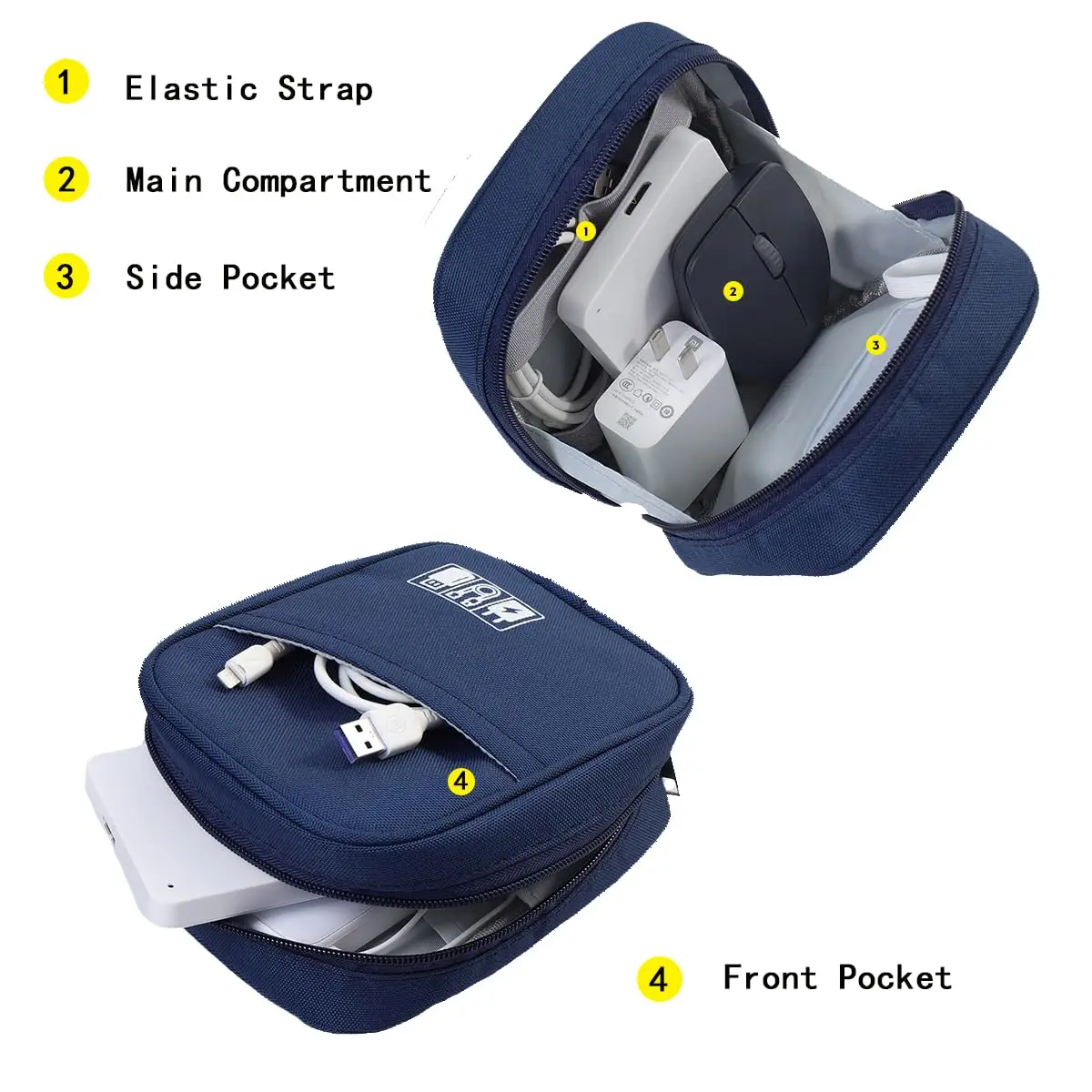 Storage Pouch for Small Electronics and Accessories,Electronic Organizer Case Compatible with MacBook Laptop Charger,Mouse Storage Pouch for Small Electronics and Accessories,Electronic Organizer Case Compatible with MacBook Laptop Charger,Mouse