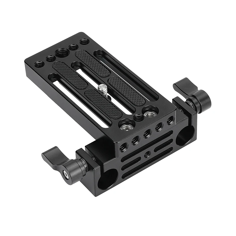 

CAMVATE Extended Camera Baseplate Tripod Mount Plate With 1/4"-20 Mounting Stud & 15mm Rod Clamp Railblock For DSLR Camera Rig