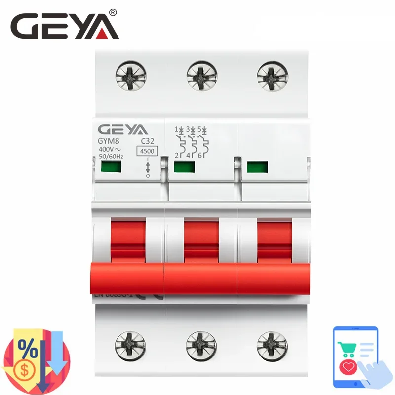 Free Shipping Electrical Breakers 3P MCB 6A 10A 16A 20A 25A 32A 40A 50A 63A 220V Mini Circuit Breaker GEYA Disjuntor
Free Shipping Electrical Breakers 3P MCB 6A 10A 16A 20A 25A 32A 40A 50A 63A 220V Mini Circuit Breaker GEYA Disjuntor