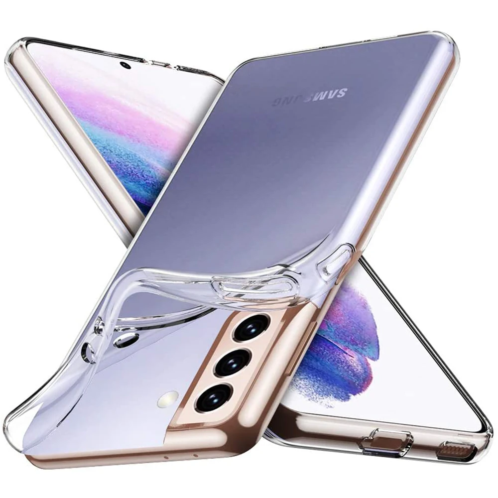 

Ультратонкий Прозрачный чехол для Samsung Galaxy S21, ультрапрозрачный силиконовый чехол с полным покрытием для Samsung S21 Plus, противоударный