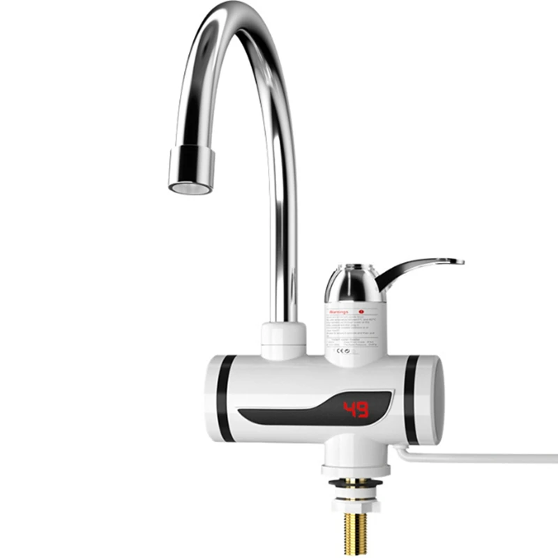 

Quick-Connecting High Temperature Resistant Electric Hot Water Faucet LCD Display Electric Hot Water Faucet ABS White ,US Plug