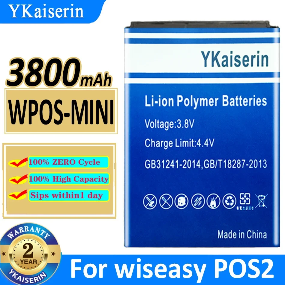 

YKaiserin 3800mAh Replacement Battery for Wiseasy POS2 POS 2 W-A/W-mini WPOS-MINI Batterie Bateria Warranty + Track Number