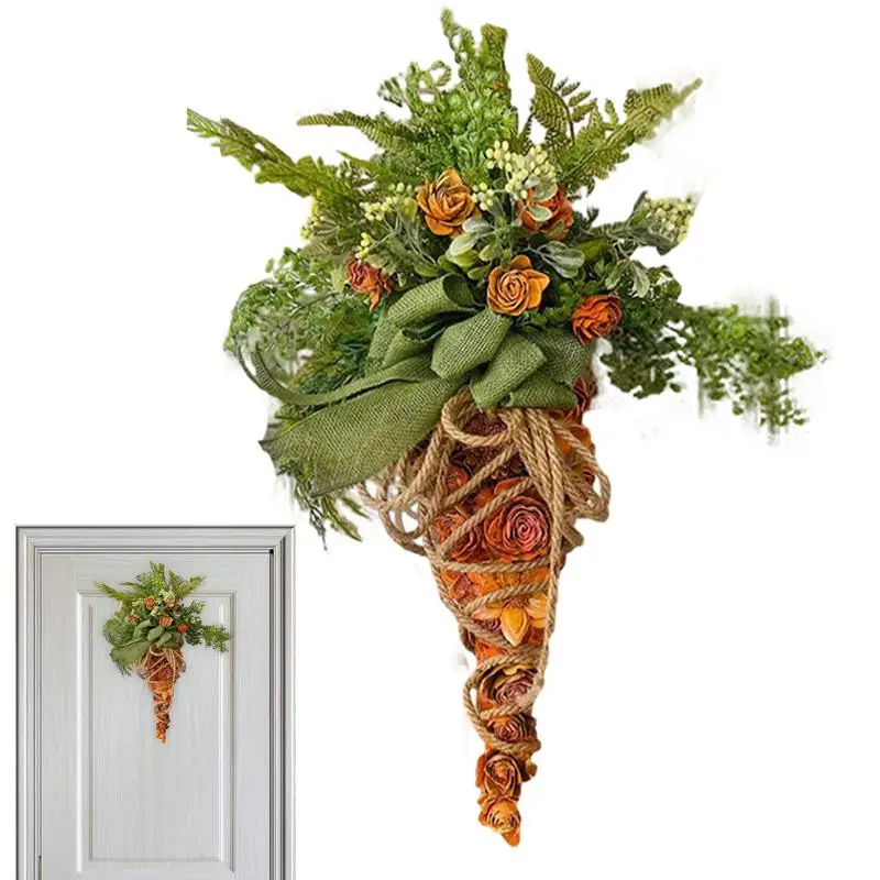 

Пасхальная Античная Органическая морковная гирлянда, искусственная Передняя Декоративная гирлянда, многоразовое весеннее домашнее украшение, праздничное украшение